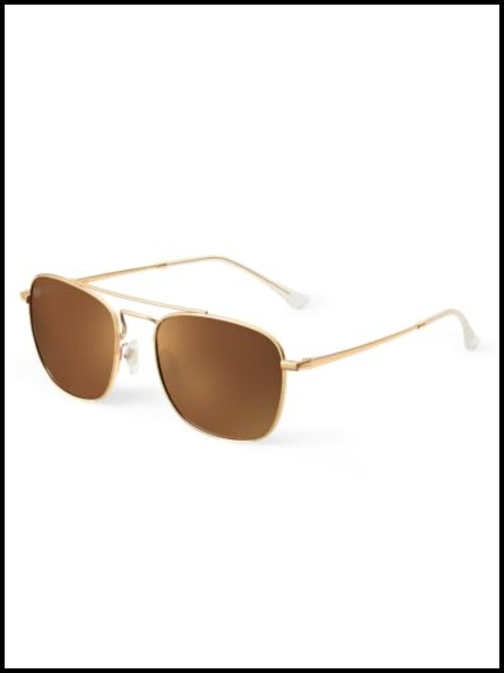 Retro Square Aviator Sunglasses Metal Frame Polarized Glass Lens UV400